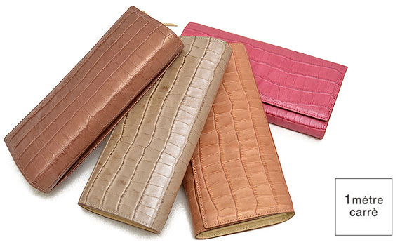 【1年保証】 アンメートルキャレ 1metre carre フィン パール加工 クロコ型押し フラップ 長財布 レディース 日本製 PE8381格安通販　バレンタイン　人気　ランキング