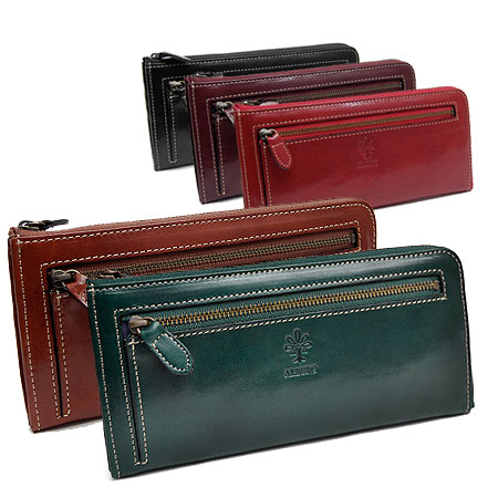 【1年保証】 アルベロ ALBERO オールドマドラス OLDMADRAS L字ファスナー 長財布 レディース レザー 6501 財布 大容量 緑 グリーン 財布 日本製