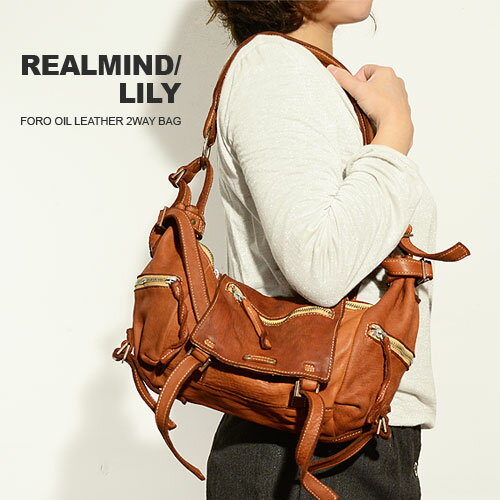 【1年保証】 リリーリアルマインド フォロ 2way ショルダーバッグ 斜め掛け REALMIND LILY FORO レディース キャメル 110018