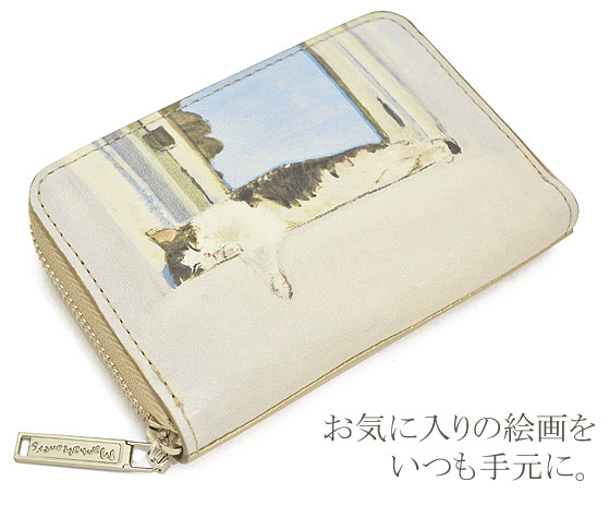 【1年保証】 マンハッタナーズ manhattaner's 牛革プリント トップパース キー コイン カードケース レディース 075-1011 猫柄格安通販　バレンタイン　人気　ランキング