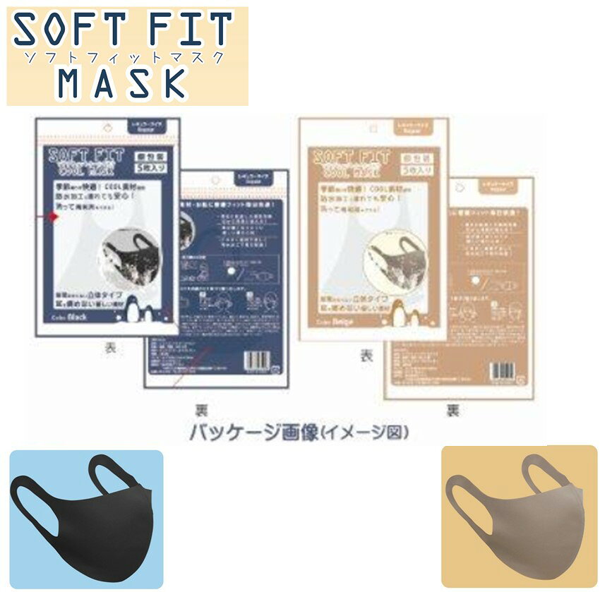 【5枚入】マスク クール ソフトフィット 洗えるマスク 冷感タイプ 夏用 冷感 大人用 男性 女性 メンズ レディース 子ども キッズ 男女共同 フィット 個包装 防水加工 防水 フィット カラー 洗える カラーマスク ホワイト 白 ベージュ