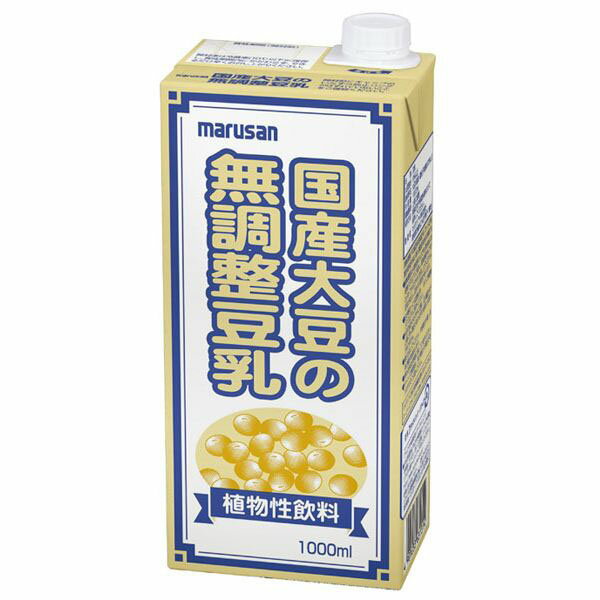 ※宅配便の場合18個ごとに送料がかかります。 原材料大豆（国産）（遺伝子組換えでない）容量:1000mlメーカー:マルサン JANコード : 4901033631314 ※メーカー欠品の場合はお時間を要します。 ※ご注文内容によって万が一100サイズの段ボールに収まらない場合や梱包個数が複数になる場合はその分の送料がかかりますのでご了承ください。 ※予告なしにメーカー販売終了や、内容・容量・パッケージデザイン等がリニューアルや変更になる場合ございますので予めご了承ください。