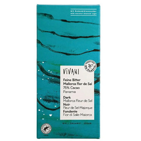 ★6個までなら全国一律送料300円(税込)★ViVANI オーガニックダーク塩チョコレート75％マヨルカシーソル..