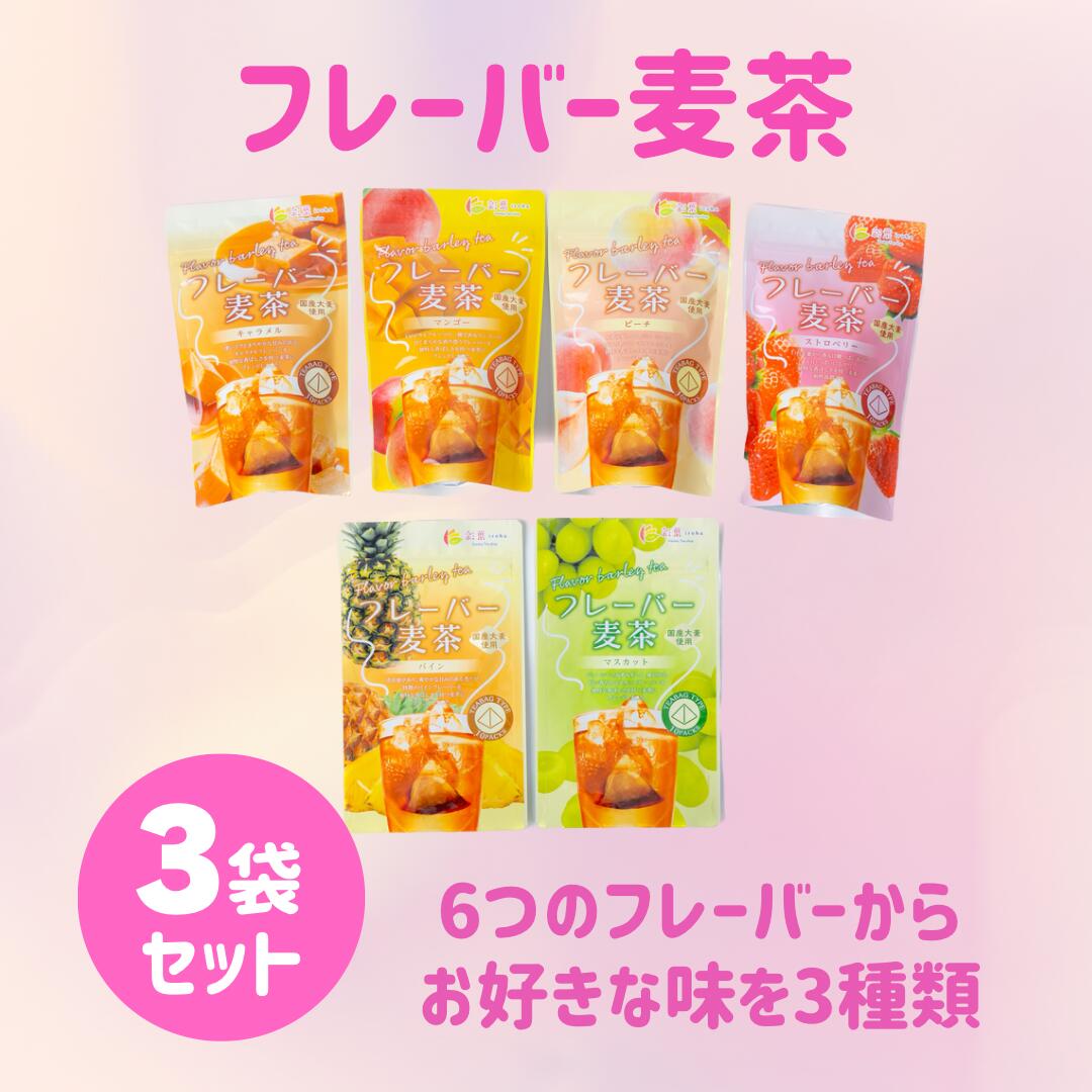 楽天彩葉-variety tea shop-【レビュー投稿にて10％OFFクーポン配布中！】フレーバー麦茶 お好きな商品3袋セット お茶 ポット用 ブレンド ティーバッグ 水出し 国産麦茶使用 ノンカフェイン 水分補給