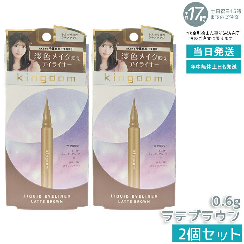 【2個セット】キングダム リキッドアイライナー R1 ラテブラウン 0.6g 3種毛ブレンド筆先 汗・皮脂に強..
