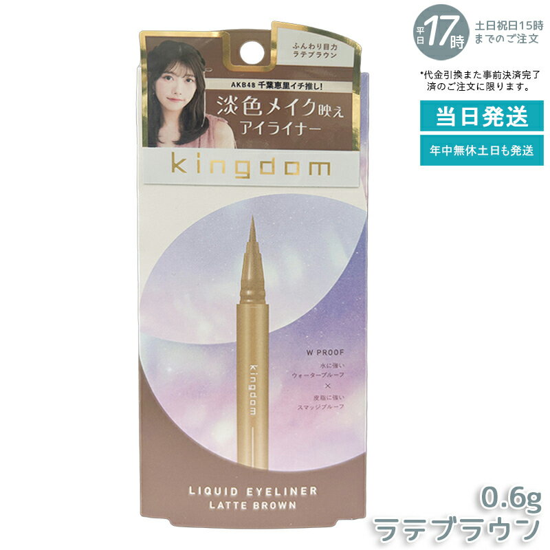 キングダム リキッドアイライナー R1 ラテブラウン 0.6g 3種毛ブレンド筆先 汗・皮脂に強い なめらか描..