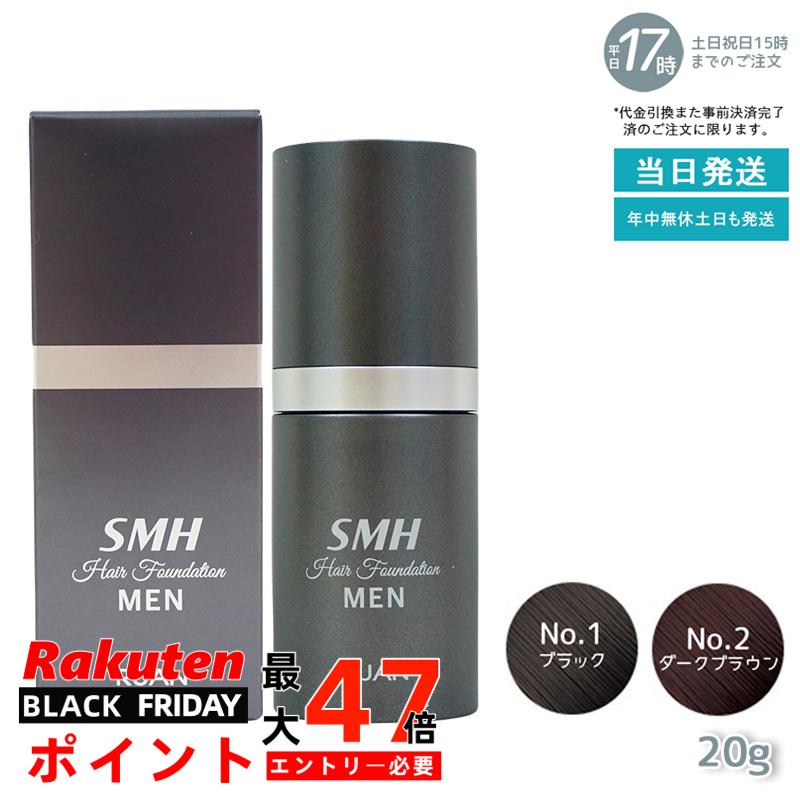 ルアン SMH メンズヘアファンデーション 20g No.1 ブラック No.2ダークブラウン 薄毛 白髪カバー スー..
