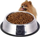 ペットボウル お皿 犬 猫 ペット用 ステンレス製 こぼれにくい 餌入れ 水入れ 滑り止め 犬食器 猫皿 可愛い肉球柄 2点セット (M)