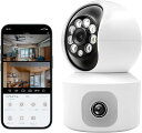 ペットカメラ【AI監視システム・360°全方位同時監視】防犯カメラ 画面に遅延がない 1080p フルHD 見守りカメラ 300万画素 iphone対応 赤外線...
