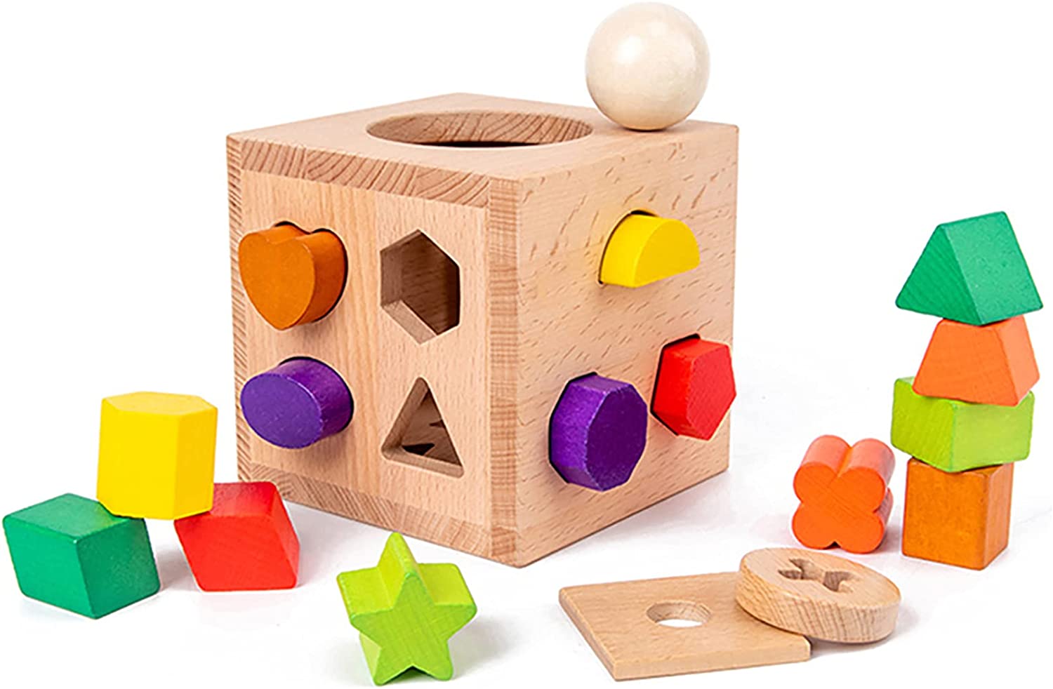 型はめ パズル 木製 形合わせ はめこみ おもちゃ 赤ちゃん モンテソッリー 知育玩具 図形認知 空間認識 着手力 知力開発 赤ちゃん 子供 ギフト 出産祝い 誕生日贈り物 「17点ブロック」