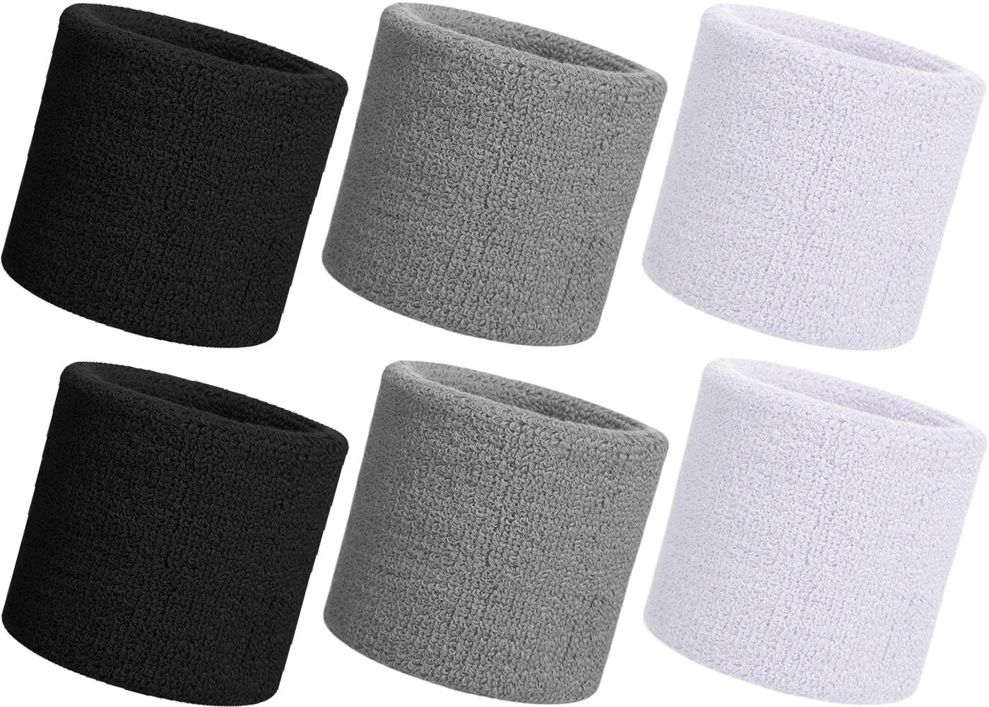 リストバンド 汗拭き スポーツ・洗顔用 テニス・バドミントン・ランニング対応 汗対策 吸水性 通気性 伸縮性 肌触り良し 手首バンド 手首サポーター 手首保護 リストガード リストカバー 男女兼用 8cm×8cm 6個セット