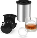 製氷器 丸氷 透明氷 作る 容器 6.4cm口径 ウイスキー 氷 カクテル バーボン 各種ドリンクに - 父親 夫 友人へのプレゼントとして