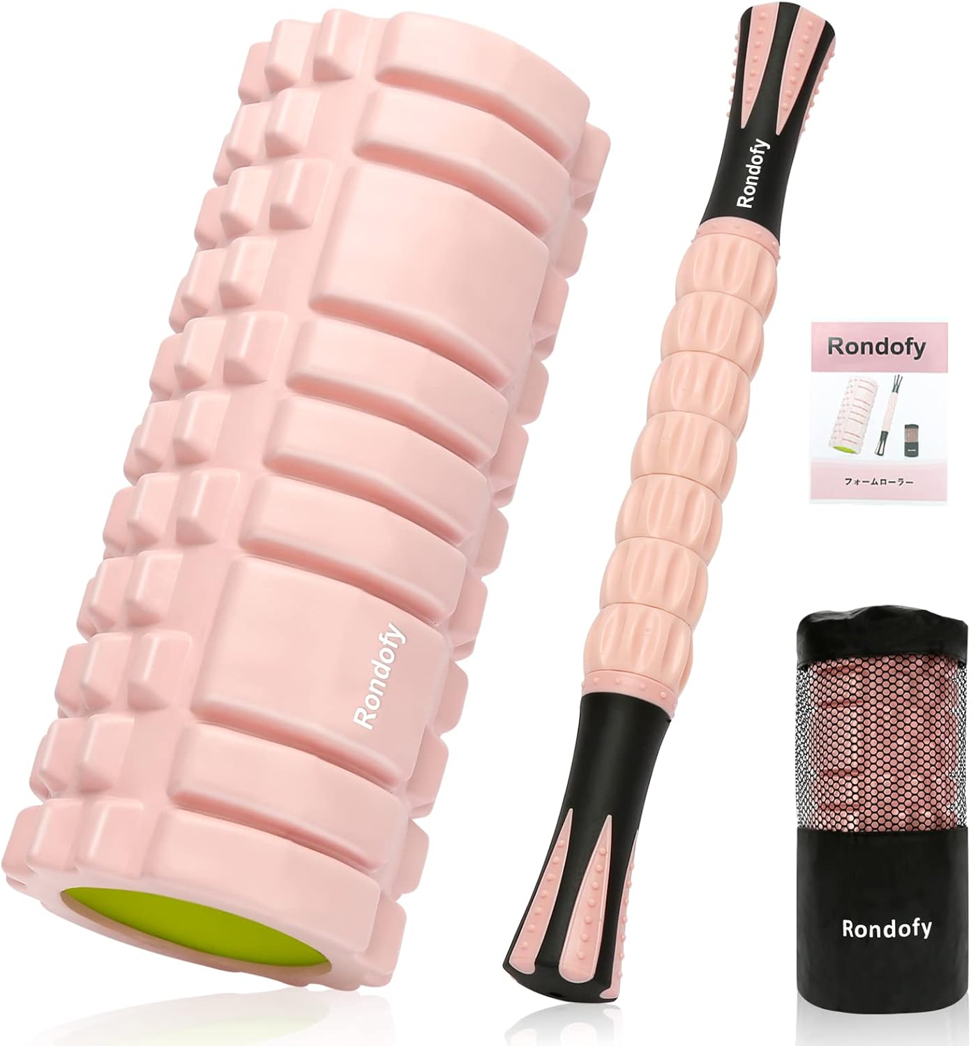 フォームローラー 筋膜リリース【業界新開発】 500KG耐荷重 マッサージローラー 筋膜ローラー セット 説明書 収納袋付き 初心者 超軽量 自宅トレーニング ...