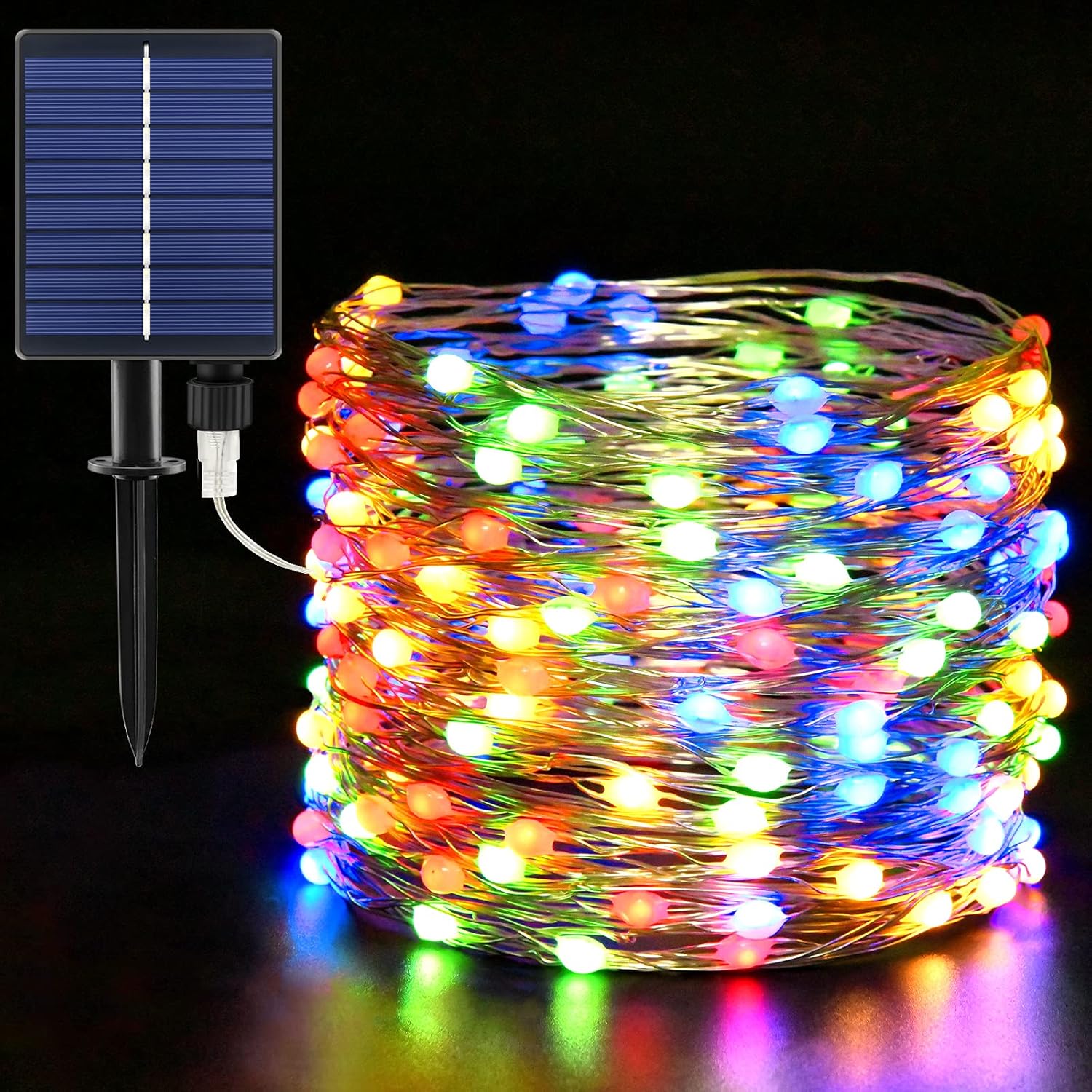 ソーラー LED ストリングライト ソーラー充電式 LED イルミネーションライト 200LED電球 20m 8点灯モード 夜間自動点灯ライト キャンプ 防塵仕様 屋外 室内 ストリングライト クリスマス/ハロウィン/パーティー/バレンタインデー/新年/祝日/結婚式/学園祭屋外/庭対応