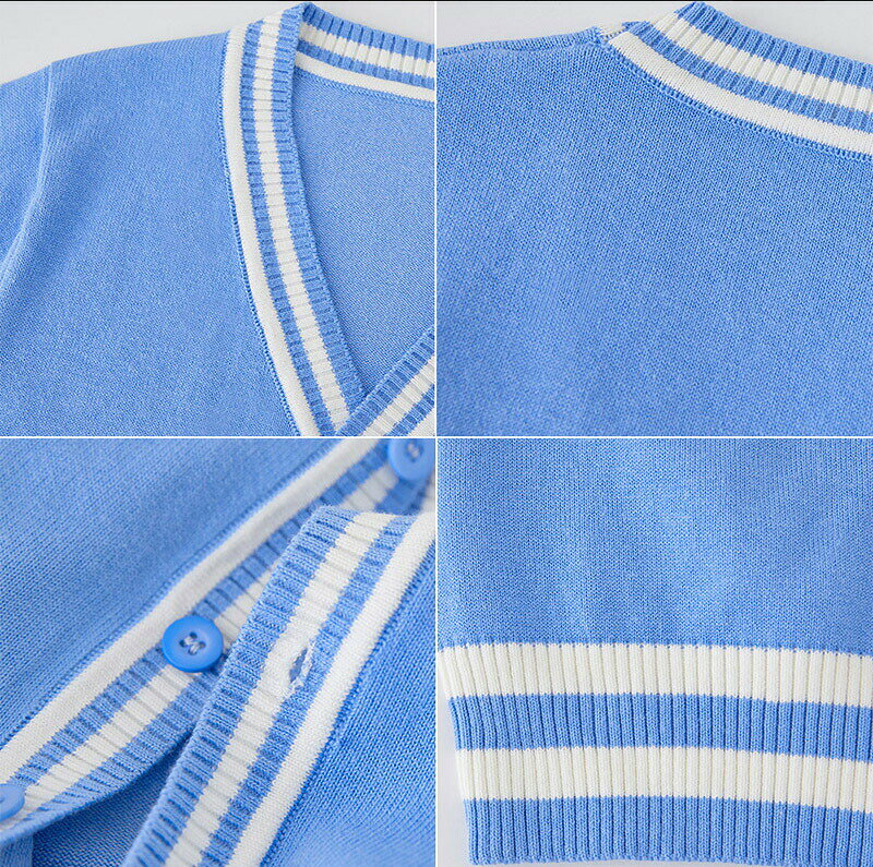 IROIRO 良品のキッズ スクールニットカーディガン 制服 男の子 学生服 通学 ニット スクールセーター カーディガン コットン スクールカーディガン 前開き リブ編み 可愛い 女子 スクール セーター｜アングル3