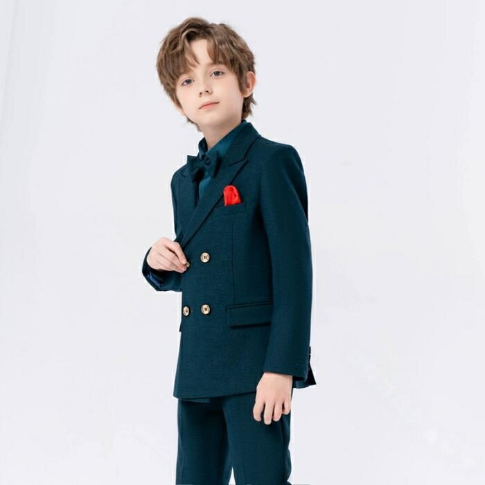 Rakuten - 子供スーツ 春 秋 フォーマル スーツ キッズ 男の子 ピアノ 発表会 司会 ダブルボタン 礼服 5点~6点セット 入学式 入園式 こども 子供服 ス 大きいサイズ 七五三 ベビースーツ