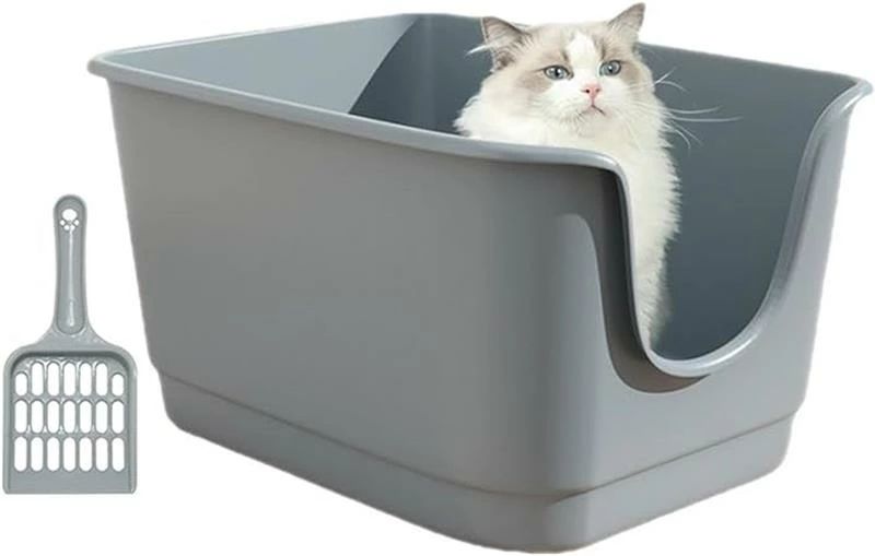 IROIRO 良品の猫 トイレ 大きな猫のトイレ 猫用トイレ本体 ネコトイレ 大容量 砂 飛び散ら防止 60x47x31cm 深型 ペットトイレ 掃除簡単 脱臭抗菌 大型 大きい猫 多猫 ス 大開口 メイン猫｜アングル3