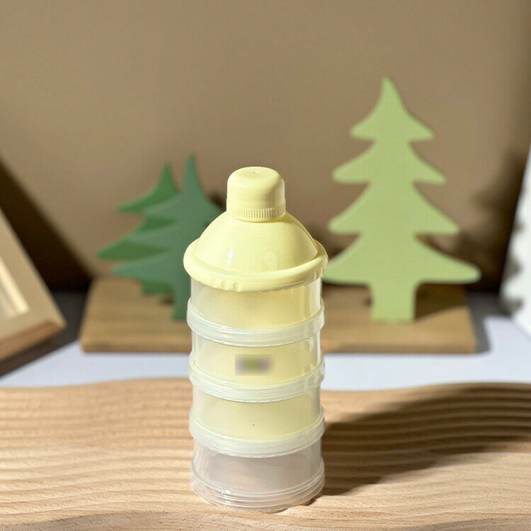 IROIRO 良品の4段 粉ミルクコンテナ 2個セット 粉ミルク 持ち運び 哺乳瓶用 コンパクト ミルクケース 小分け 3段 粉ミルク容器 ミルクストッカー 保存容器 赤ちゃん 粉ミルク保存容器 調乳ケース｜アングル3