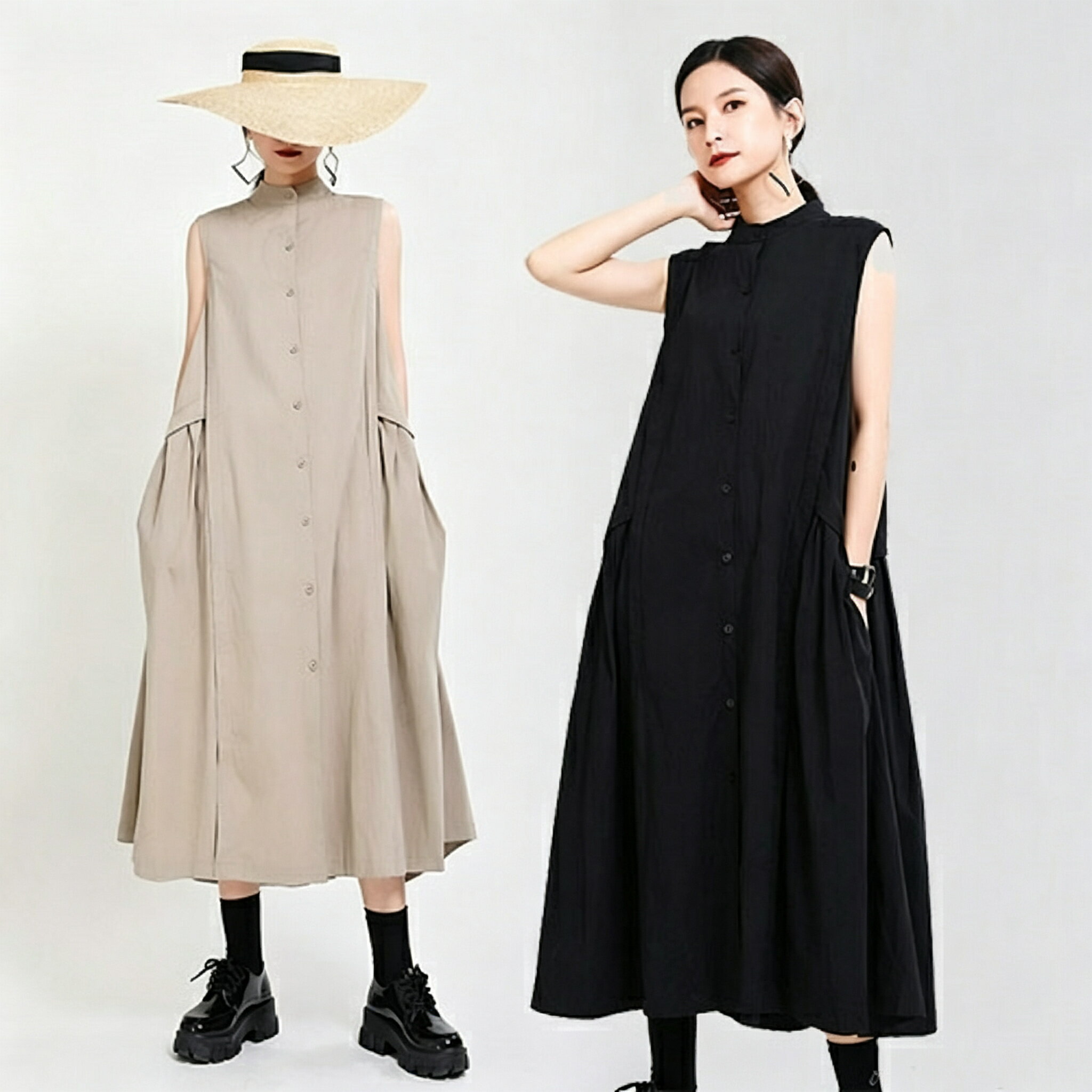 Rakuten - ワンピース ロングワンピース 綿麻 リネンワンピース ノースリーブ レディース 春 夏 ワンピ ロング丈 お洒落 大人 着痩せ きれいめ マキシ丈ワンピース 通勤 3 20代 ギフト 体型カバー