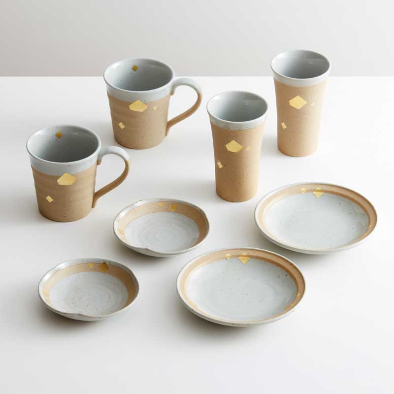 乐天商城 - 九谷焼 金沢金箔ちらし 8点セット 【吉右衛門窯 限定セット】