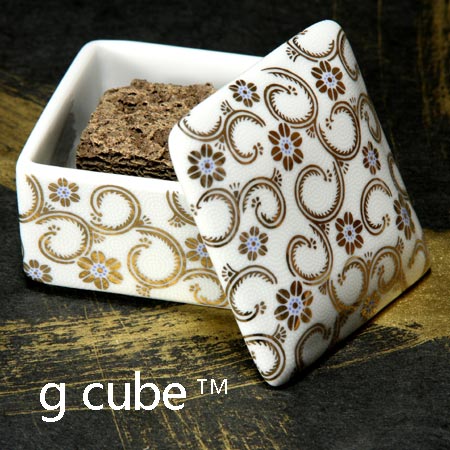 九谷焼 香箱 白彩唐草 g-cube ジーキ