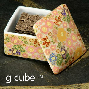 九谷焼 香箱 極上花詰ピンク g-cube ジーキューブ グリーンビズ アロマテラピー エッセンシャルオイル アロマ お香 香木 香水 香炉 香器 香り 精油 九谷焼 陶箱 小箱 白檀 沈香 ローズ ミント