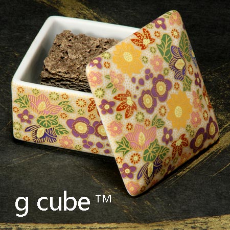 九谷焼 香箱 極上花詰パープル g-cube