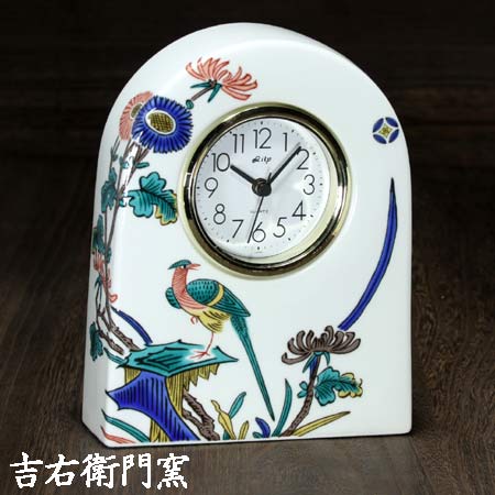 九谷焼 置き時計 L 古九谷花鳥 時計 置時計 おしゃれ クロック clock