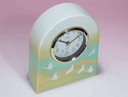 九谷焼 置き時計 L 鶴 時計 置時計 おしゃれ クロック clock つる ツル [3]