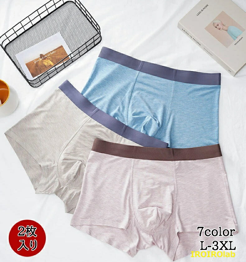 【全品5%ポイント】ボクサーパンツ メンズ 肌着 2枚セット 綿 コットン 前閉じ 通気性 パンツ下着男性用 ボクサーパンツ 肌に優しい 生地 敏感肌 無地 伸び ストレッチ まとめ買い シンプル インナー 下着