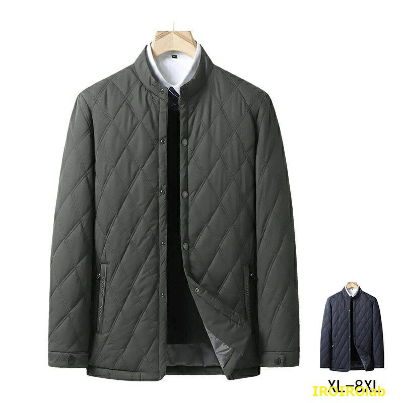 乐天商城 - 【全品2点で5%OFF】中綿ジャケット メンズ キルティングコート ブルゾン 中綿ブルゾンジャケット 中綿ブルゾン アウター ビジネスコート 冬服 冬 メンズファッション 服 暖かい あったか 防寒 保温 ゆったり アウトドア スナップボタン プレゼント