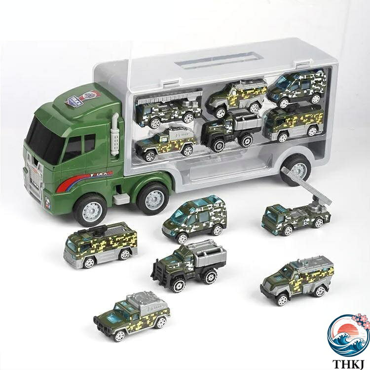 【全品5%ポイント】1台収納車6台ミニカーセット 運搬車 働く車 おもちゃ トイカー ...