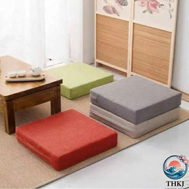 【全品2点で5%OFF】四角クッション 高反発 クッション 腰痛対策 フロアクッション 硬い 座布団 四角 座椅子 床 座る クッション スツール 子ども チェアクッション リネン ざぶとん 雑貨 おしゃれ