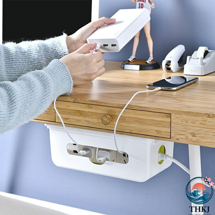 【全品5%ポイント】後付け デスク下 配線 テーブルタップ収納 ケーブルボックス 隠し 引き出し ケーブル収納 ケーブル収納 コンセント収納 コード収納 ケース ボックス テーブル下 電源タップ 電源コード 配線ボックス コード [3]