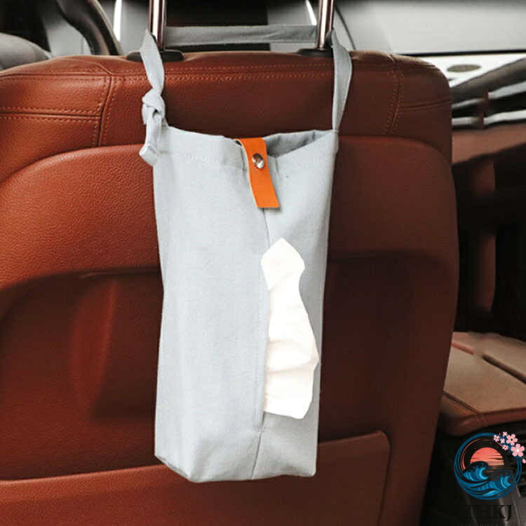 【全品5%ポイント】ティッシュケース 吊り下げ式 リネン 壁掛け 車用ティッシュケース ティッシュカバー キャンバス おしゃれ 北欧 高級感 無地 収納 実用的 プレゼント ティッシュボックス 車用品 [2]