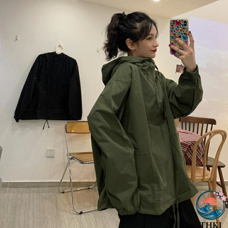 【全品5%ポイント】パーカー レディース 長袖 ジャケット 春秋 パーカー ビッグパーカー おしゃれ カジュアル アウトドア フード付き ポケット付き スポーツ プルオーバー 体型カバー トップス アウター マウンテンパ irolab-10008794 IROIROlab サンプル画像2