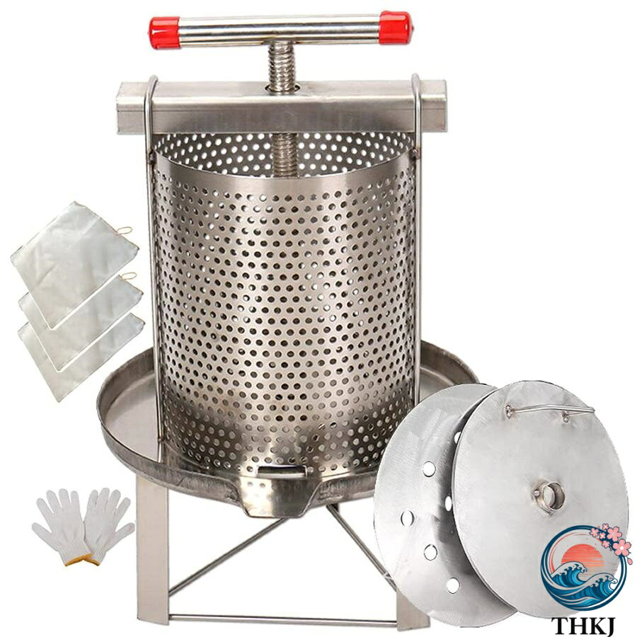 【全品2点で5%OFF】蜂蜜 圧搾機 蜜 絞り 機 蜂蜜分離器 養蜂器具 遠心分離機 蜂蜜抽出器 絞り器 手動 脱水機 ジューサー 手動 圧搾機 (10L)