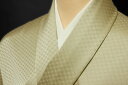 色無地 緞子 七宝文 明るく渋い黄色【反物1反・胴裏1枚・共色八掛1枚のセット】着物 色無地 正絹 反物 袷 単衣 地紋 茶道 茶席 学校行事 七五三 礼装用 ...
