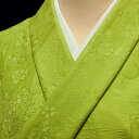 色無地 紋意匠 吉祥草花扇面文 若草色 アウトレット