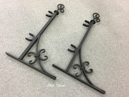 「ストレート型物干しブラケット」アルミ製錆びない専用ビス付き洗濯物干し竿ランドリーおしゃれブルーティアラ壁突き出し壁付け新築リフォーム店舗