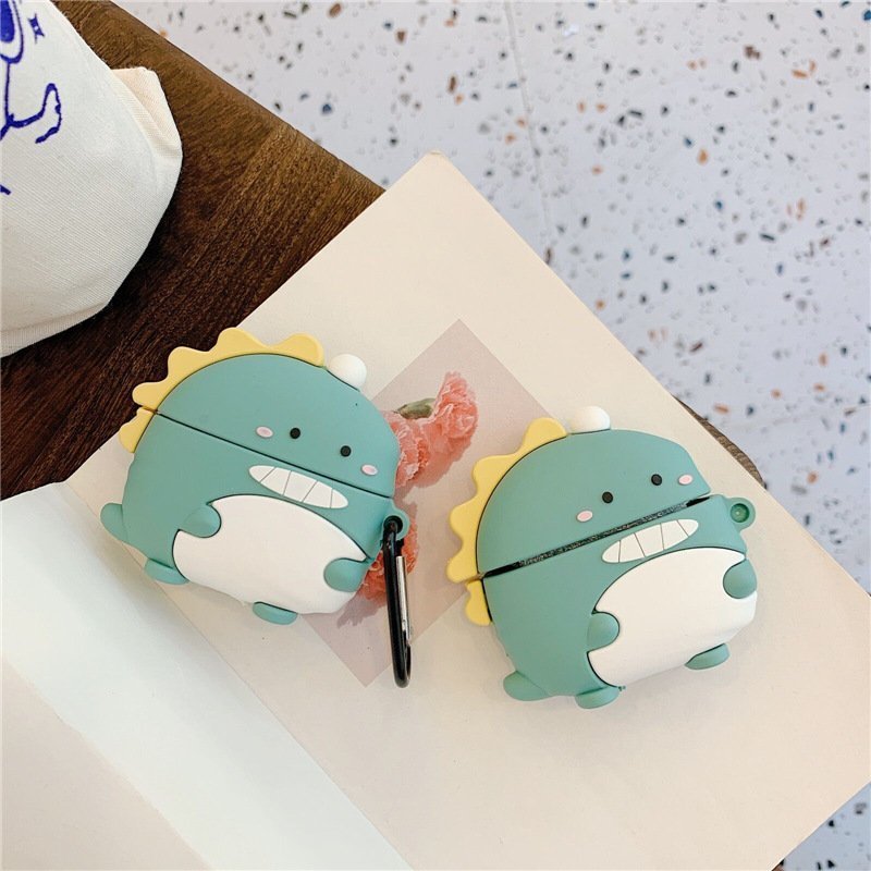 【1583円→実質1425円 P5+5%COUPON! 11/27 01:59迄】小さな恐竜スタイル Proイヤホンカバー 可愛いキャラクターAirPods ワイヤレス充電 小さな恐竜スタイル 対応 AirPods1/2イヤホンカバー衝撃吸収 ー