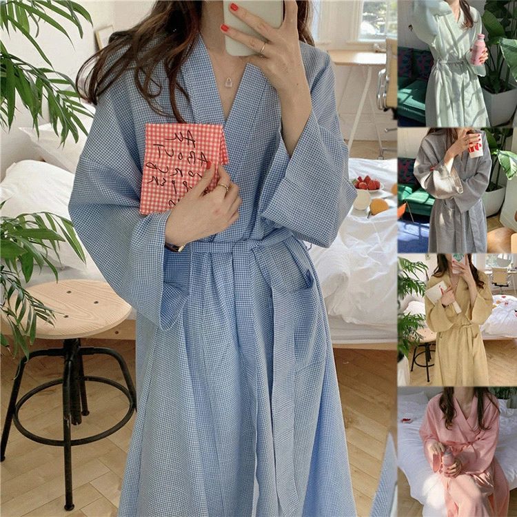 【100枚！5%COUPON+P5倍→実質2862円 11/17まで】レディース バスローブ 薄手 長袖 ロング丈 温泉 ナイ..