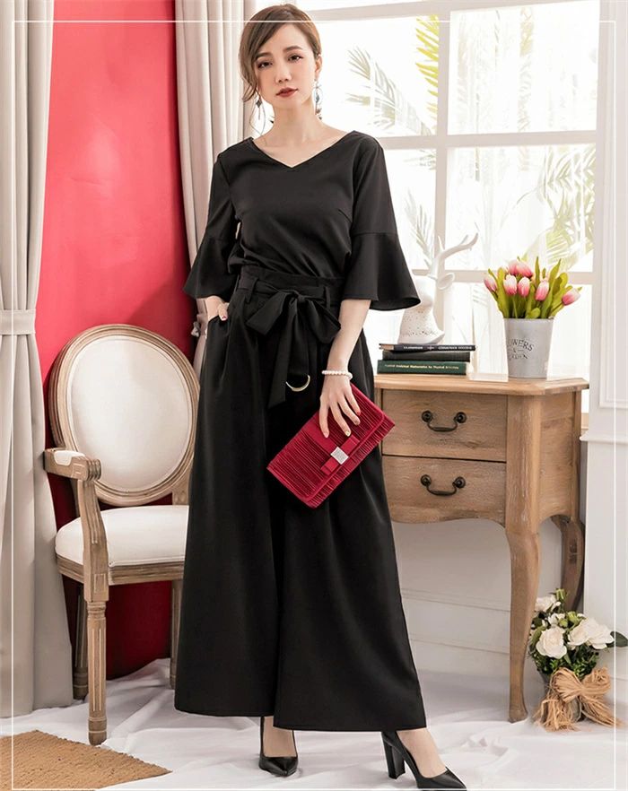 【9854円→実質8376円 P10+5%COUPON! 11/19 23:59迄】パンツドレス 結婚式 レディース フレア裾 お呼ばれ フォーマル 入学式 卒業式 大きいサイズ セレモニー イブニングドレス パーティードレス 謝恩会 披露宴 二次会 同窓会 ゆったり パンツ ワイドパンツ セットアップ