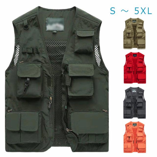 【3510円→実質2984円 P10+5%COUPON! 11/19 23:59迄】メンズ ベスト お釣り メッシュベスト レディース 農業 アウトドアベスト ポケット付 ベスト ベスト 作業服 通気 アウトドア ウォーキング 登山 カメラマン 撮影用 アウトドア 仕事