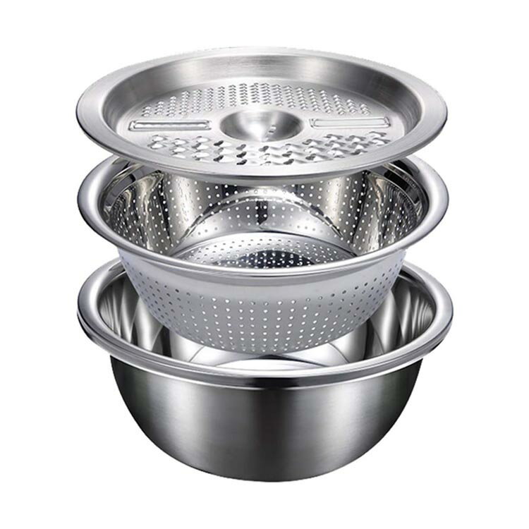 【4680円→実質4446円 5%クーポン配布中! 11/30 23:59迄】ステンレス鋼 野菜カッター 水切り 米とぎ ザル 千切り 直接加熱可能 野菜 果物洗い ボウル おろし金セット キッチンスライサー 野菜調理器セット 初心者 スライサー 野菜カッター