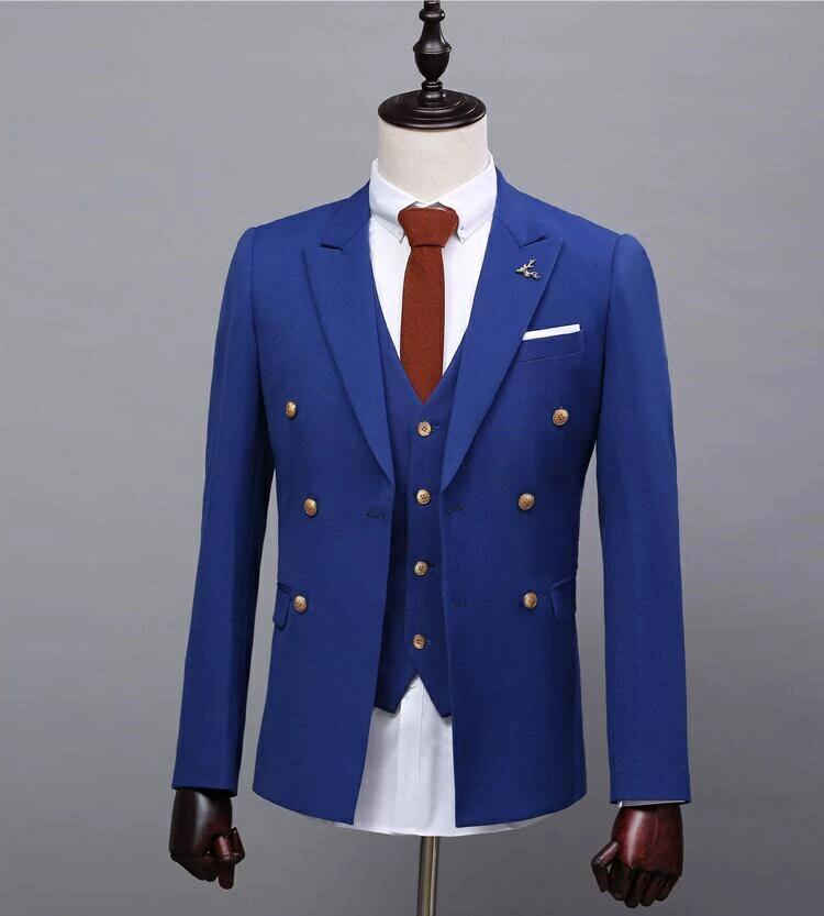 【11980円→実質11381円 5%クーポン配布中! 11/30 23:59迄】スリムスーツ タキシード メンズスーツ ビジネススーツ 3ピーススーツ メンズ おしゃれスーツ 細身 紳士用 フォマール 卒業式 入学式 結婚式 成人式 二次会 通勤 就職活動 大きいサイズ ブルー 青