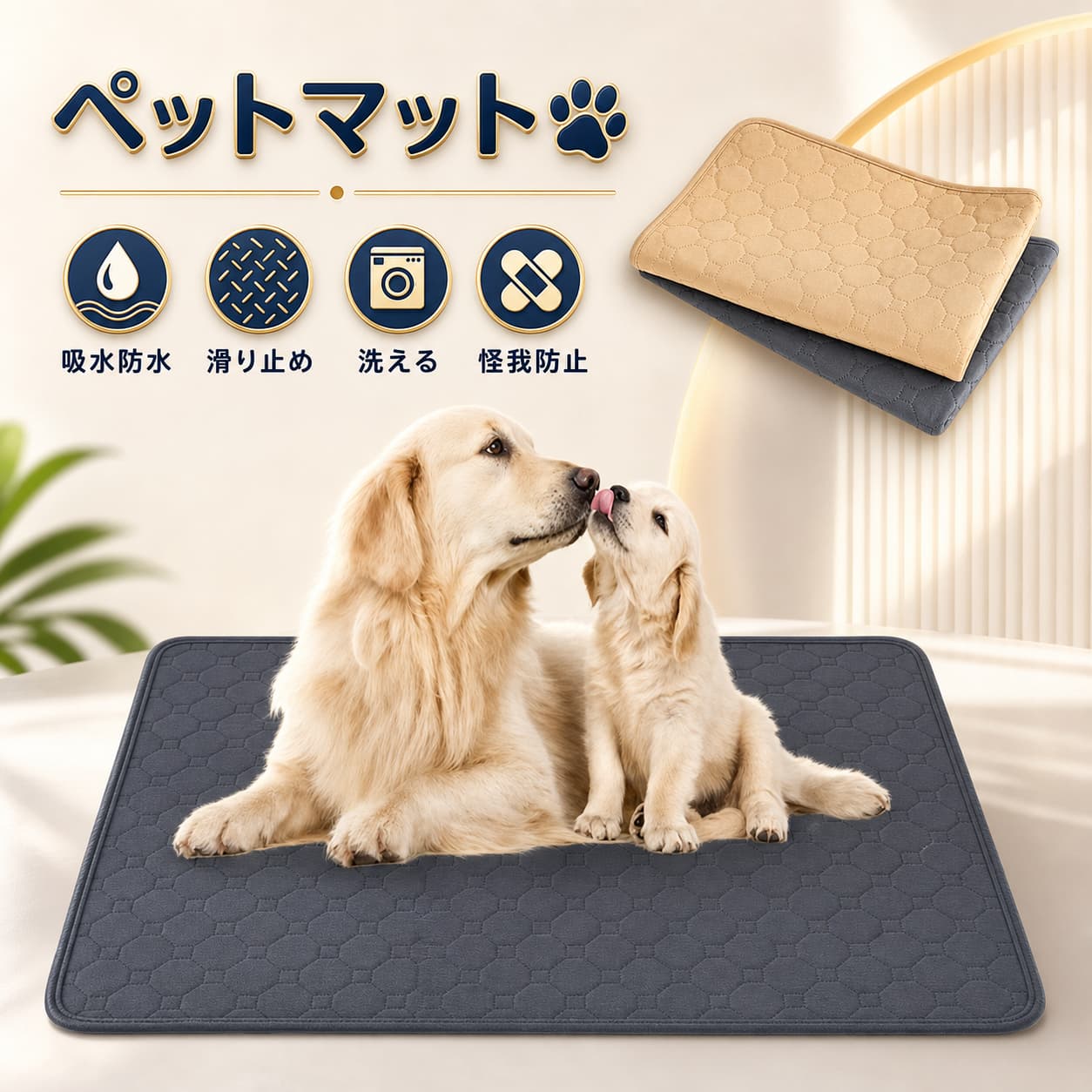 商品情報商品名カーペット仕様■サイズ：XS（約50*35cm）、S（約60*45cm）、M（約70*50cm）、L（約100*70cm）■重さ：XS（約100g）、S（約150g）、M（約200g）、L（約360g）■素材：PP、TPUなど安心保証1.初期不良の保証は7日間となります。到着後7日間以内に不具合がないかをご確認お願いいたします。2.ご不明な点、若しくは初期不良がある場合、お写真/動画付きでお問い合わせください。3.保証期間内におきましても次の場合には対応いたしかねます。3-1.使用上の誤り、不当な修理、改造などによる故障及び損傷3-2.お買い上げ後の落下などによる故障及び損傷3-3.火災、地震、その他の天災地変による故障及び損傷大量注文承ります!製造メ一カ一の直営店ですので、大量のご注文にも対応可能です。引き出物、内祝、香典返しや企業様の記念品、販促用商品などお気軽にご相談ください。関連キーワードペット 床マット ペットマット 滑らない ペット用 ロングマット カーペット 防水 吸水 滑り防止 ズレない 床 ペット カーペット ねこ 犬 カーペット 床保護マット 洗える 不良品についての説明基づいて掲載しています
