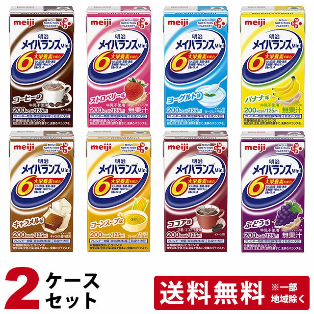 (2ケースセット) 明治 メイバランスMini アソートBOX 125ml×24本×2ケース 計48本 メイバランスミニ (賞味期限2024/10/10)