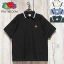 2025新作 【FRUIT OF THE LOOM】 フルーツオブザルーム ポロシャツ 襟ライン オーバーサイズ 鹿の子素材 ワンポイント ワッペン刺繍 メンズ レディース ユニセックス フルーツオブザルームポロシャツ FRUIT OF THE LOOM ポロシャツ