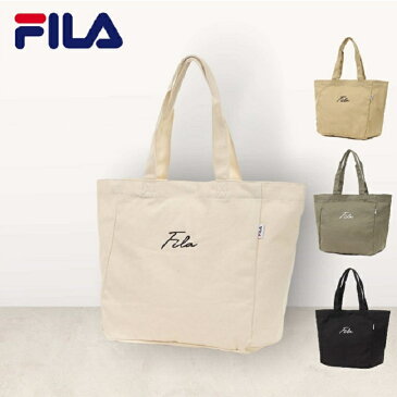 【FILA】 Fila 筆記体ロゴ刺繍 キャンバス トートバッグ フィラ 大容量 大きい おしゃれ かわいい 旅行 タウン 通勤 通学 エコバック 軽量 コットン100% メンズ レディース ユニセックス filaトートバッグ フィラトートバッグ